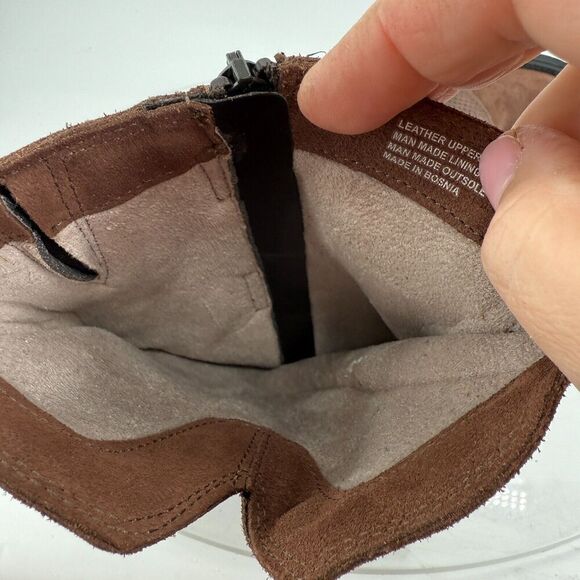 Miz Mooz Women's Noland Knee High Brown Suede Boot Size 36 6 Zip up Block Heel - Picture 16 of 16